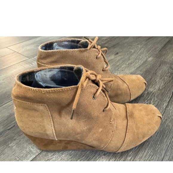 Bobs from Skechers Suede Chestnut Wedge Ankle Booties Size 11‎ - Picture 1 of 7
